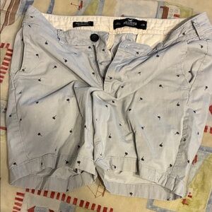 Hollister Sky Blue Shorts with Mini Palm Design
